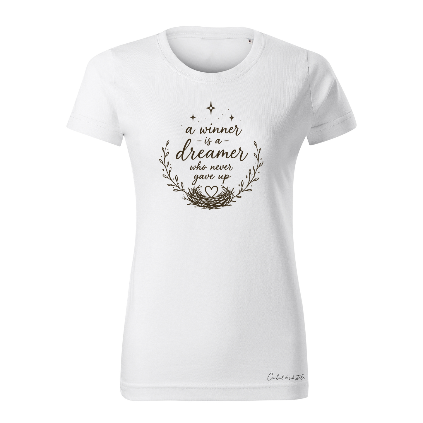 Tricou damă „A winner is a dreamer” - Alb