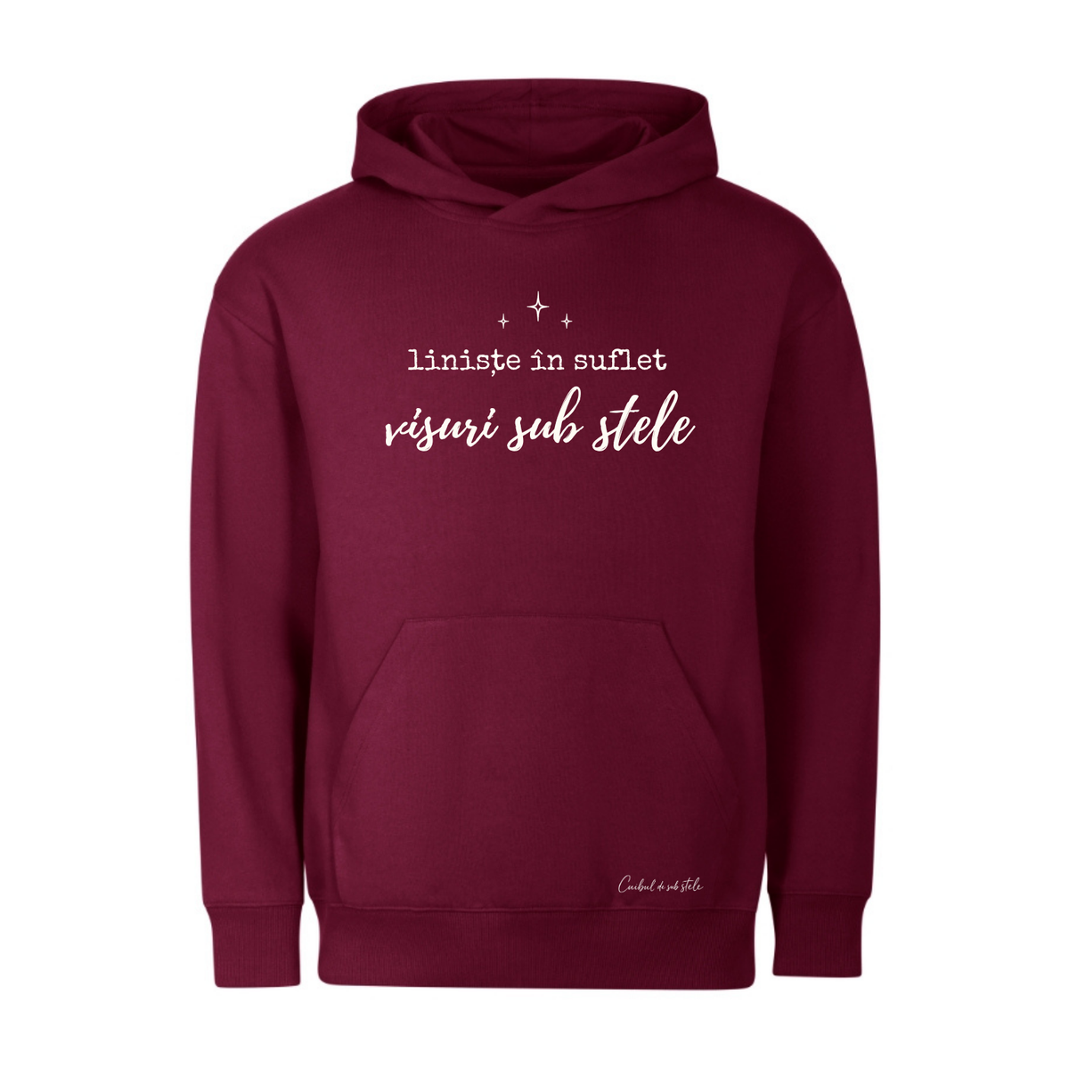 Hoodie „Liniște în suflet” - Burgundy