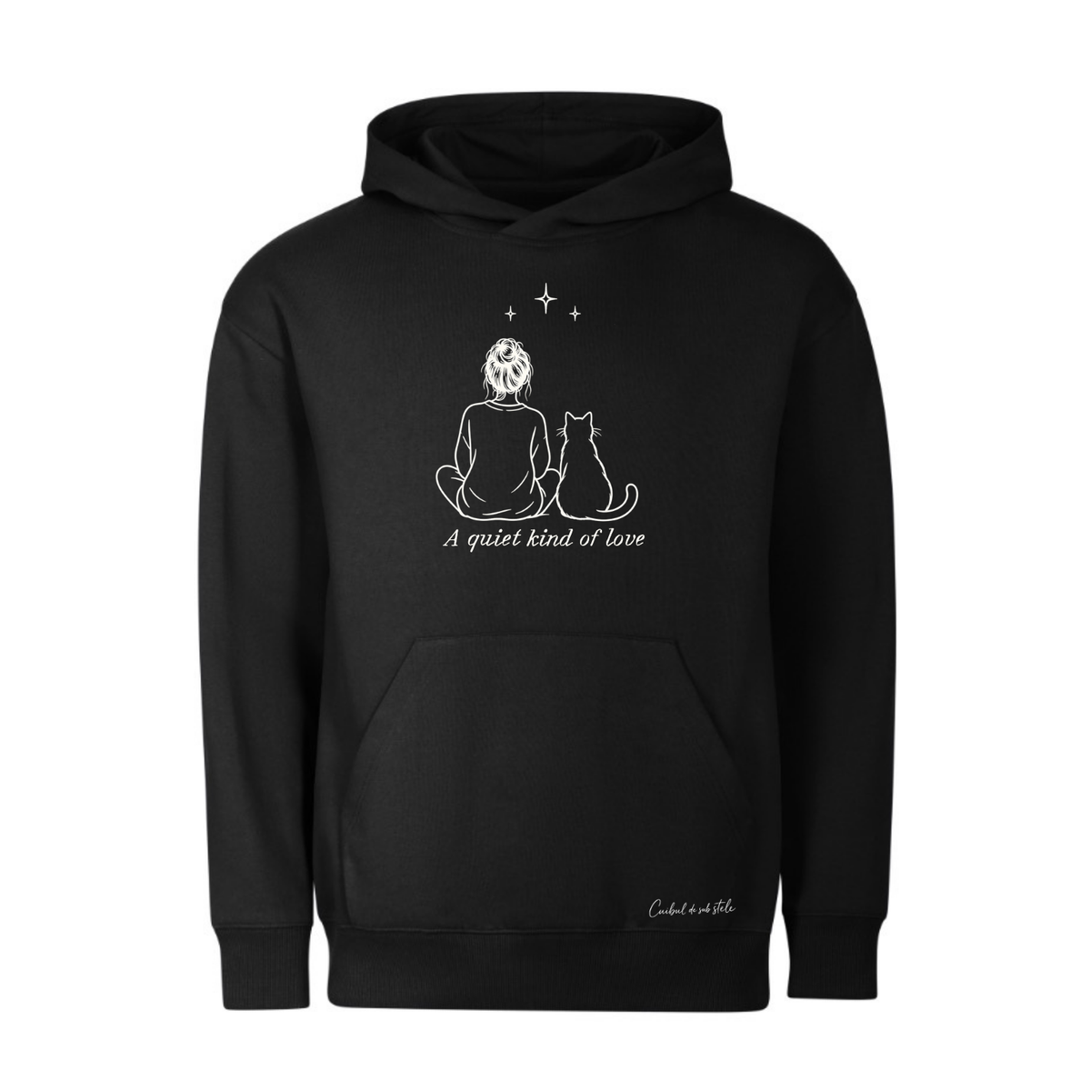 Hoodie „Cat Lover” - Negru