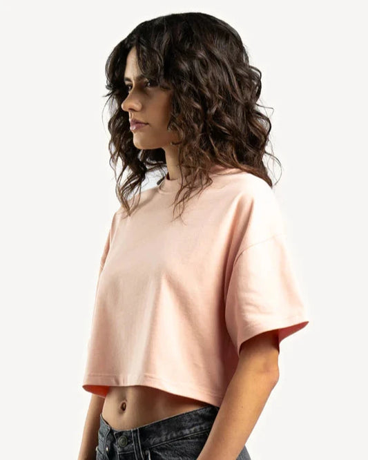 Tricou WATC Oversized Cropped Pink Clay