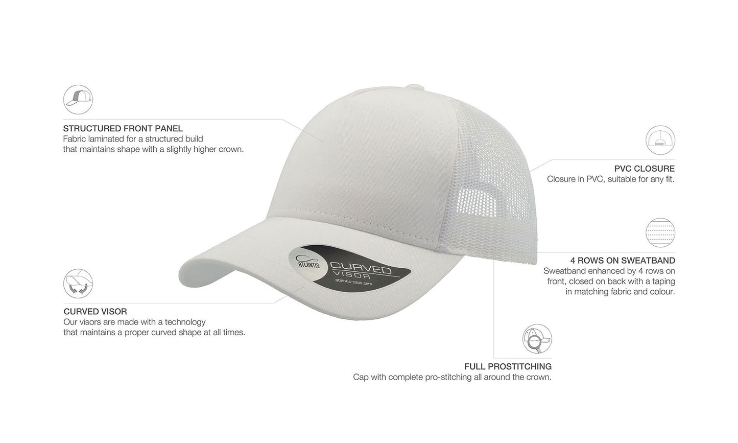 Șapcă Atlantis Rapper Cotton Alb