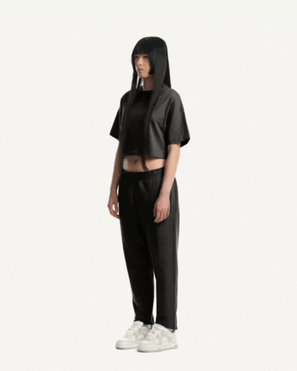 Tricou WATC Oversized Cropped Black