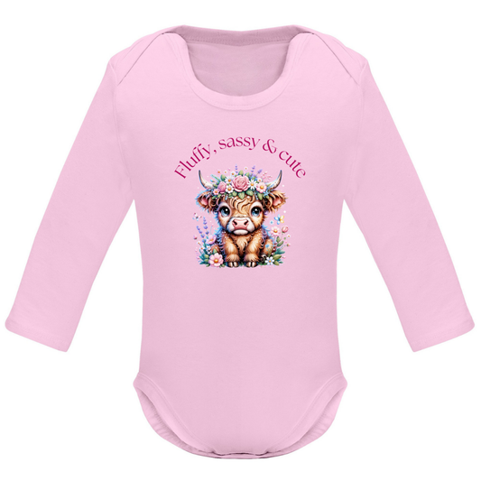 Body pentru bebeluși „Fluffy, Sassy & Cute” - Roz