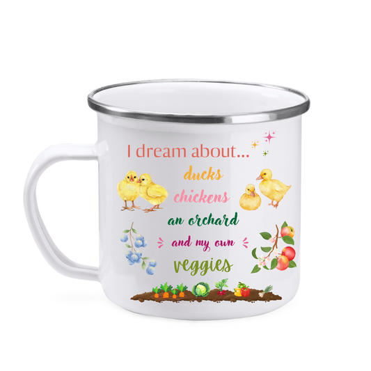 Cană emailată „I dream about…”