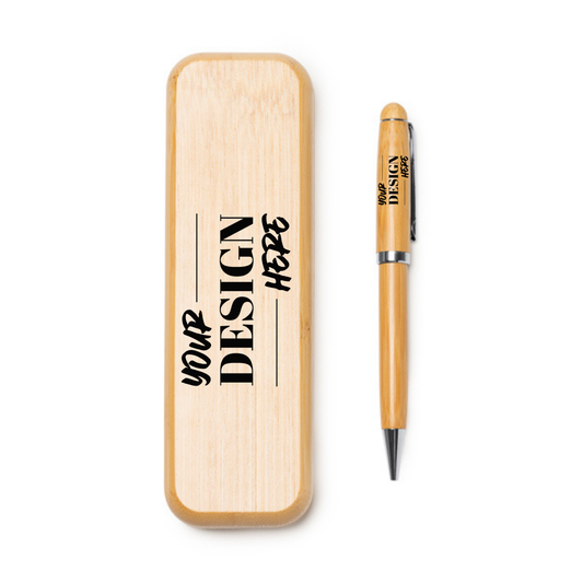 Set pix și cutie din bambus personalizat