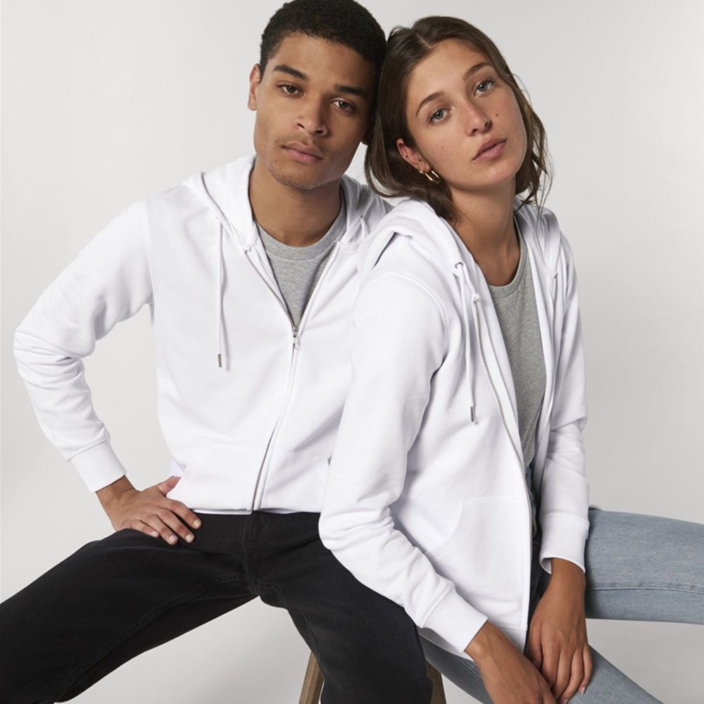 Hanorac cu fermoar Stanley Stella Connector White