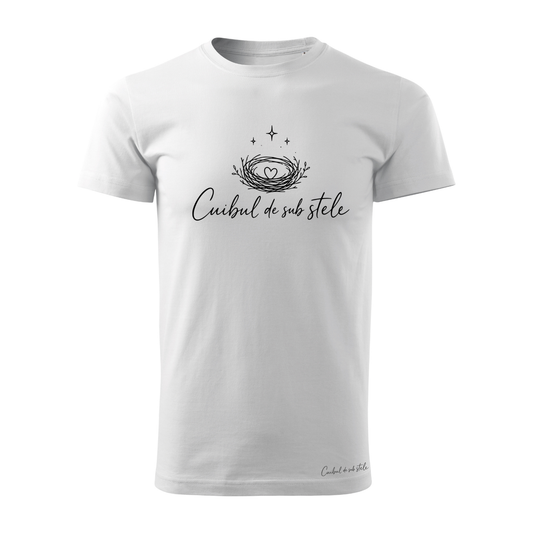Tricou bărbați „Cuibul de sub stele” - Alb