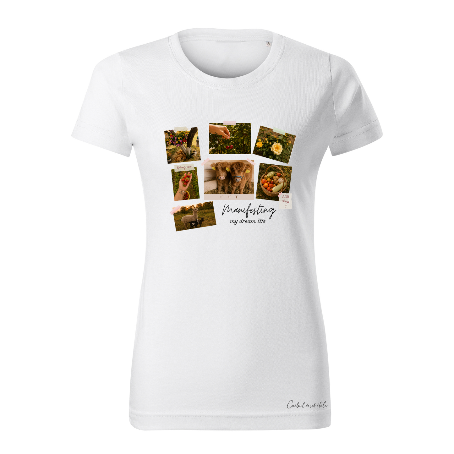 Tricou damă „Manifesting my dream life” - Alb