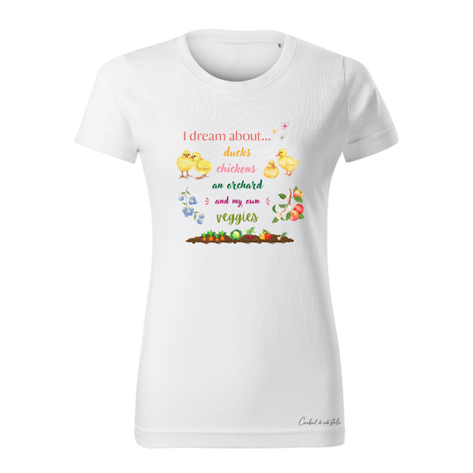 Tricou damă „I dream about…” - Alb