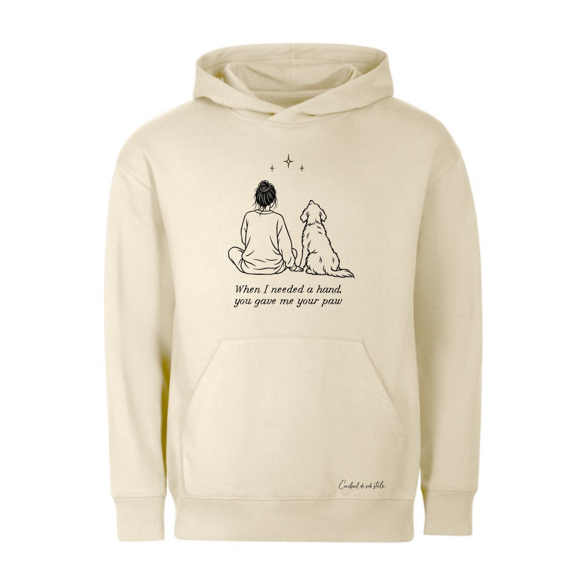 Hoodie „Dog Lover” - Bej