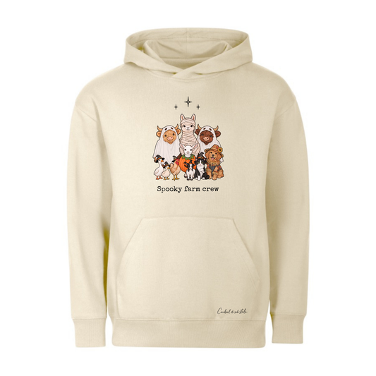 Hoodie „Spooky Farm Crew” - Bej
