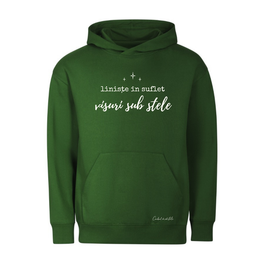 Hoodie „Liniște în suflet” - Verde