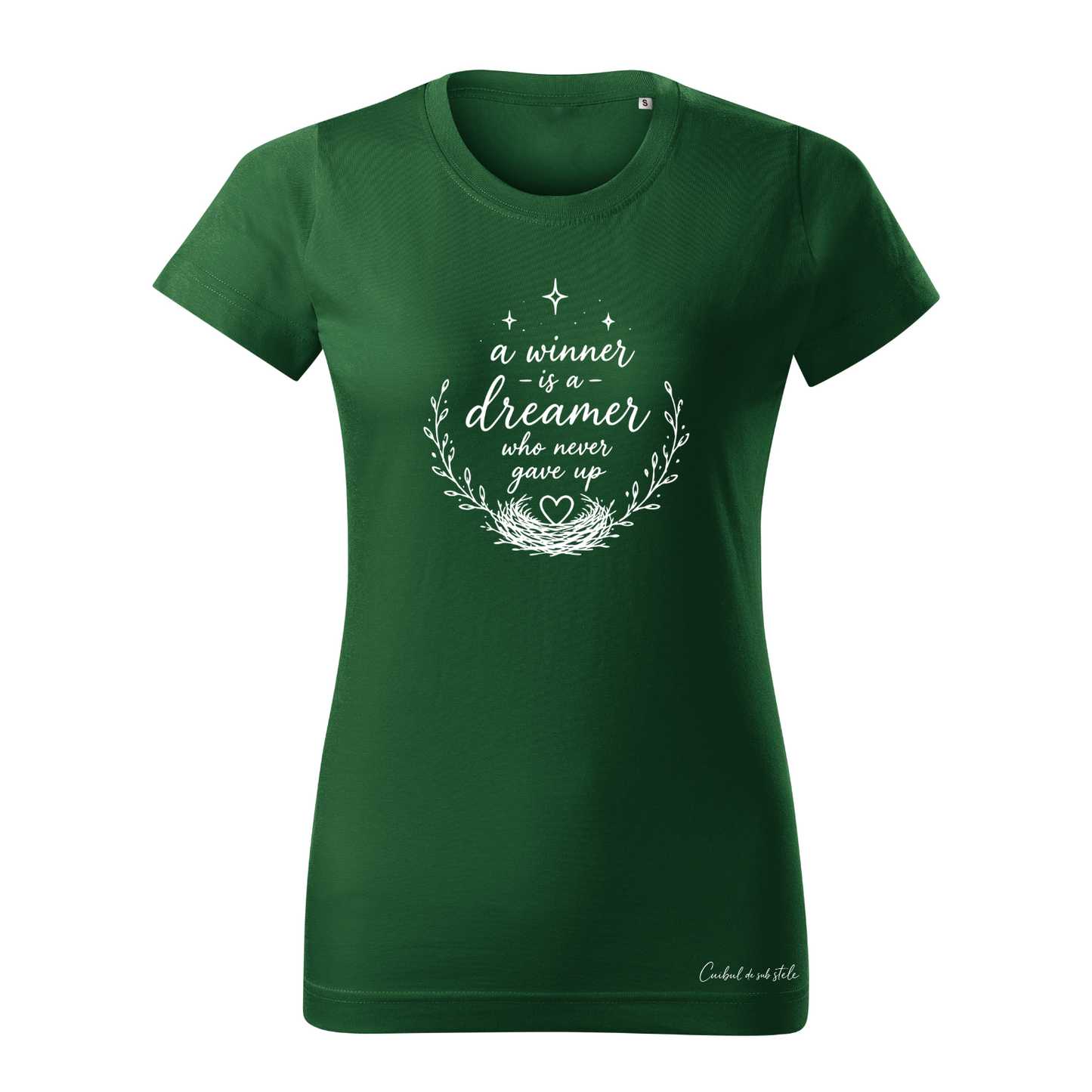 Tricou damă „A winner is a dreamer” - Verde