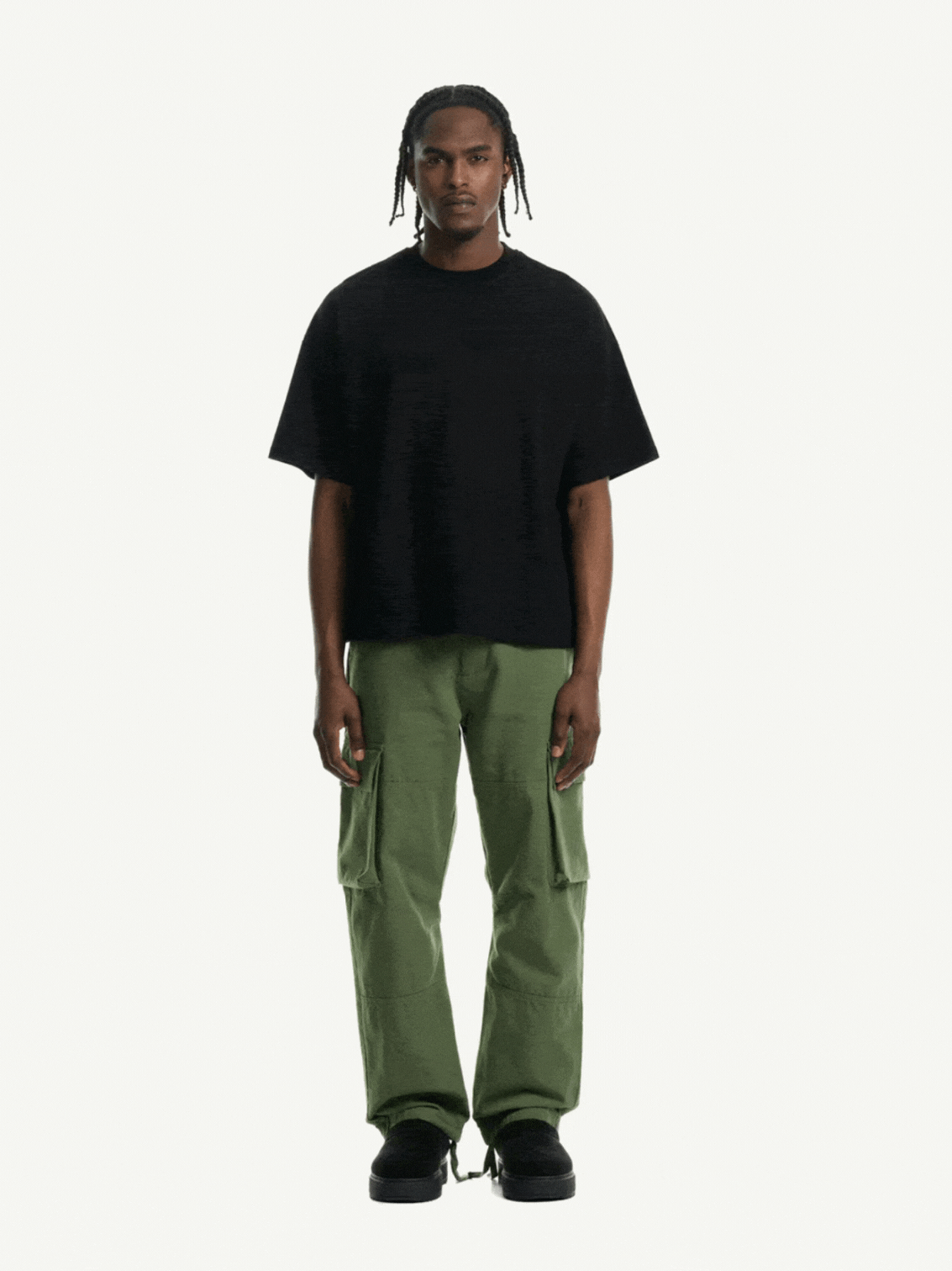 Tricou WATC Oversized Boxy Negru