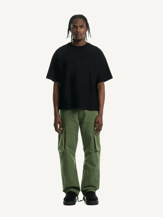 Tricou WATC Oversized Boxy Negru